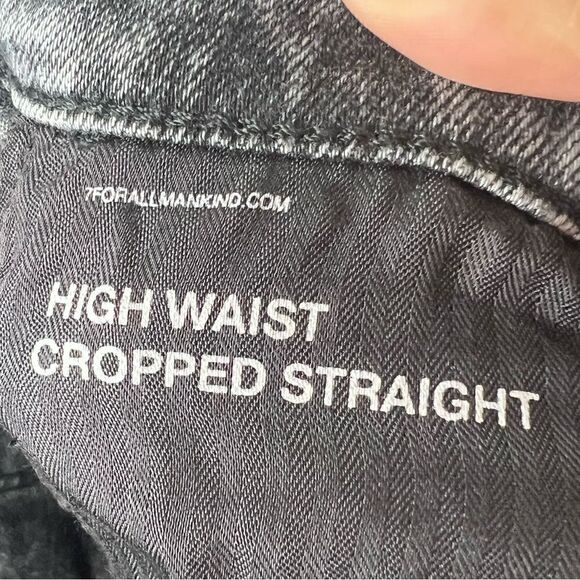 7 For All Mankind Luxe Vintage Felix High Waist Cropped Straight Jeans Size 30 - Picture 10 of 15
